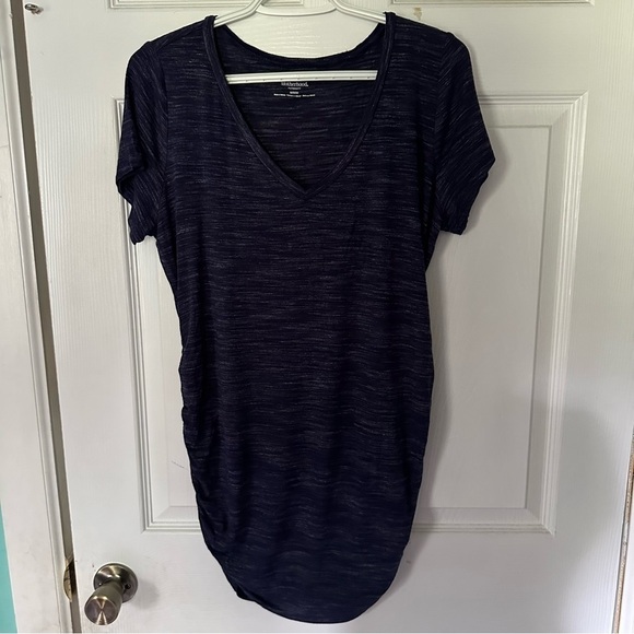 Motherhood Maternity Tops - Motherhood Maternity V Neck Navy Short Sleeve Tee Size Medium
